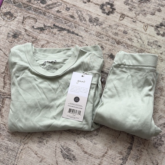 Goumi Bamboo Organic Cotton Jogger Set Succulent Light Green 4T - Picture 2 of 2